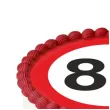 dekoracja na 80 urodziny oplatek na tort traffic birthday zestaw 1 8 szt 20 cm