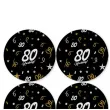 dekoracja na 80 urodziny papierowe podkladki pod kubki 80 glamour czarne 12 szt