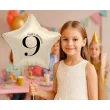 dekoracja na 9 19 29 39 49 59 69 79 89 urodziny balon foliowy gwiazda cyfra 9 kremowy 18 dgt