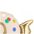 dekoracja na 9 urodziny balon foliowy cukierek do girland kremowo zloty 30 shp