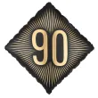 dekoracja na 90 urodziny balon foliowy glamour czarno zloty matowy do girland 20 sqr