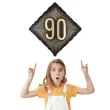 dekoracja na 90 urodziny balon foliowy glamour czarno zloty matowy do girland 20 sqr