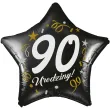 dekoracja na 90 urodziny balon foliowy gwiazda glamour czarny 18 str