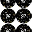 dekoracja na 90 urodziny papierowe podkladki pod kubki 90 glamour czarne 12 szt