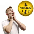 dekoracja na andrzejki balon foliowy kapelusz czarownicy i czarne koty zloty 18 rnd