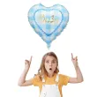 dekoracja na baby shower boy balon foliowy baby serce niebieski jasny 18 hrt