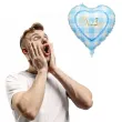 dekoracja na baby shower boy balon foliowy baby serce niebieski jasny 18 hrt