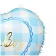 dekoracja na baby shower boy balon foliowy baby serce niebieski jasny 18 hrt