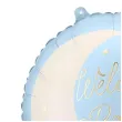 dekoracja na baby shower boy balon foliowy welcome baby niebieski jasny 18 rnd