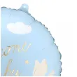 dekoracja na baby shower boy balon foliowy welcome baby niebieski jasny 18 rnd