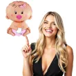 dekoracja na baby shower dla dziewczynki balon foliowy bobas dziewczynka flexmetal 14 shp