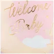 dekoracja na baby shower girl balon foliowy welcome baby rozowy jasny 18 rnd