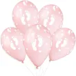 dekoracja na baby shower girl chrzest dziewczynki balony stopki rozowe 13 50 szt