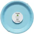 dekoracja na baby shower urodziny chlopca talerzyki papierowe monokolor niebieskie 18 cm x8