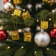 dekoracja na boze narodzenie ozdoba choinkowa mini prezenciki zlote 12 szt