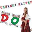 dekoracja na bozynki gminne baner girlanda papierowa kwiaty ludowe