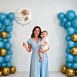 dekoracja na chrzest swiety chlopca dziewczynki personalizowany balon foliowy bezowy mis 18 rnd