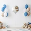 dekoracja na chrzest swiety chlopca dziewczynki personalizowany balon foliowy bezowy mis 18 rnd