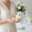 dekoracja na chrzest swiety chlopca dziewczynki pikery na muffinki bezowy mis szpilki x6