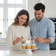 dekoracja na chrzest swiety chlopca dziewczynki pikery na muffinki bezowy mis szpilki x6