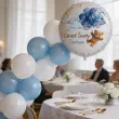 dekoracja na chrzest swiety chlopca personalizowany balon foliowy niebieski mis 18 rnd