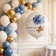 dekoracja na chrzest swiety chlopca personalizowany balon foliowy niebieski mis 18 rnd