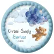 dekoracja na chrzest swiety chlopca personalizowany oplatek na tort niebieski mis 1 8