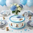dekoracja na chrzest swiety chlopca personalizowany oplatek na tort niebieski mis 1 8