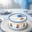 dekoracja na chrzest swiety chlopca personalizowany oplatek na tort niebieski mis 1 8