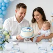 dekoracja na chrzest swiety chlopca personalizowany oplatek na tort niebieski mis 1 8