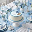 dekoracja na chrzest swiety chlopca personalizowany oplatek na tort niebieski mis 1 8