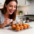 dekoracja na chrzest swiety chlopca pikery na muffinki niebieski mis szpilki na babeczki 6 szt