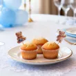dekoracja na chrzest swiety chlopca pikery na muffinki niebieski mis szpilki na babeczki 6 szt