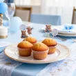 dekoracja na chrzest swiety chlopca pikery na muffinki niebieski mis szpilki na babeczki 6 szt