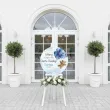 dekoracja na chrzest swiety chlopca tablica powitalna niebieski mis personalizacja 39 5 cm