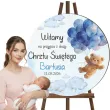 dekoracja na chrzest swiety chlopca tablica powitalna niebieski mis personalizacja 39 5 cm