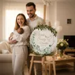 dekoracja na chrzest swiety drewniana tablica powitalna personalizowana imie 39 5 cm