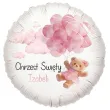 dekoracja na chrzest swiety dziewczynki personalizowany balon foliowy rozowy mis 18 rnd