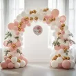 dekoracja na chrzest swiety dziewczynki personalizowany balon foliowy rozowy mis 18 rnd
