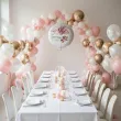 dekoracja na chrzest swiety dziewczynki personalizowany balon foliowy rozowy mis 18 rnd