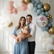 dekoracja na chrzest swiety dziewczynki personalizowany balon foliowy rozowy mis 18 rnd