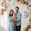 dekoracja na chrzest swiety dziewczynki personalizowany balon foliowy rozowy mis 18 rnd