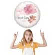 dekoracja na chrzest swiety dziewczynki personalizowany balon foliowy rozowy mis 18 rnd