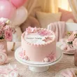 dekoracja na chrzest swiety dziewczynki personalizowany oplatek na tort rozowy mis 1 8