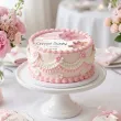dekoracja na chrzest swiety dziewczynki personalizowany oplatek na tort rozowy mis 1 8