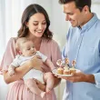 dekoracja na chrzest swiety dziewczynki pikery na muffinki rozowy mis szpilki na babeczki 6 szt