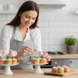 dekoracja na chrzest swiety dziewczynki pikery na muffinki rozowy mis szpilki na babeczki 6 szt