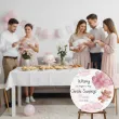 dekoracja na chrzest swiety dziewczynki tablica powitalna rozowy mis personalizacja 39 5 cm