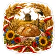 dekoracja na dozynki festyn wiejski festiwal zakonczenie zniw ozdoba na okno drzwi bocian