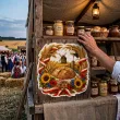 dekoracja na dozynki festyn wiejski festiwal zakonczenie zniw ozdoba na okno drzwi bocian